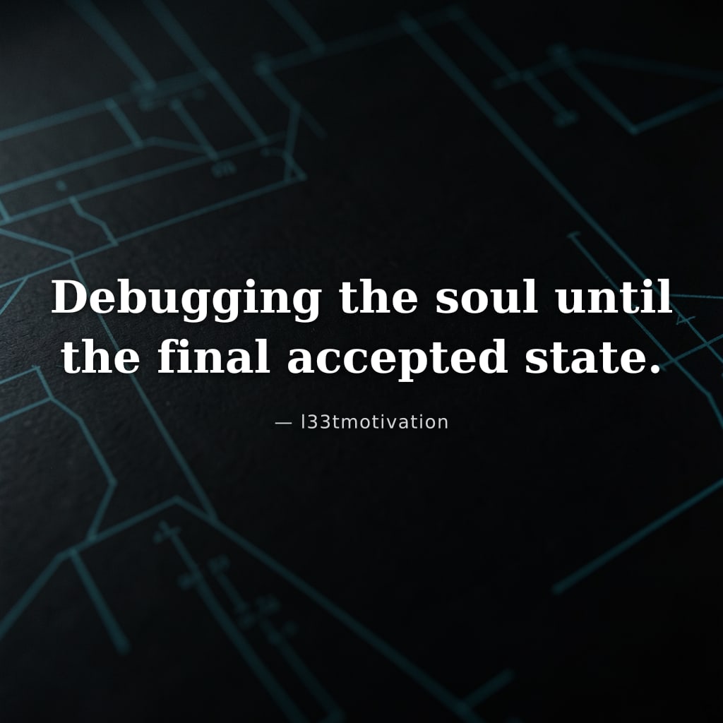 Debugging the soul until the final accepted state.