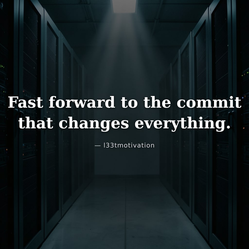 Fast forward to the commit that changes everything.
