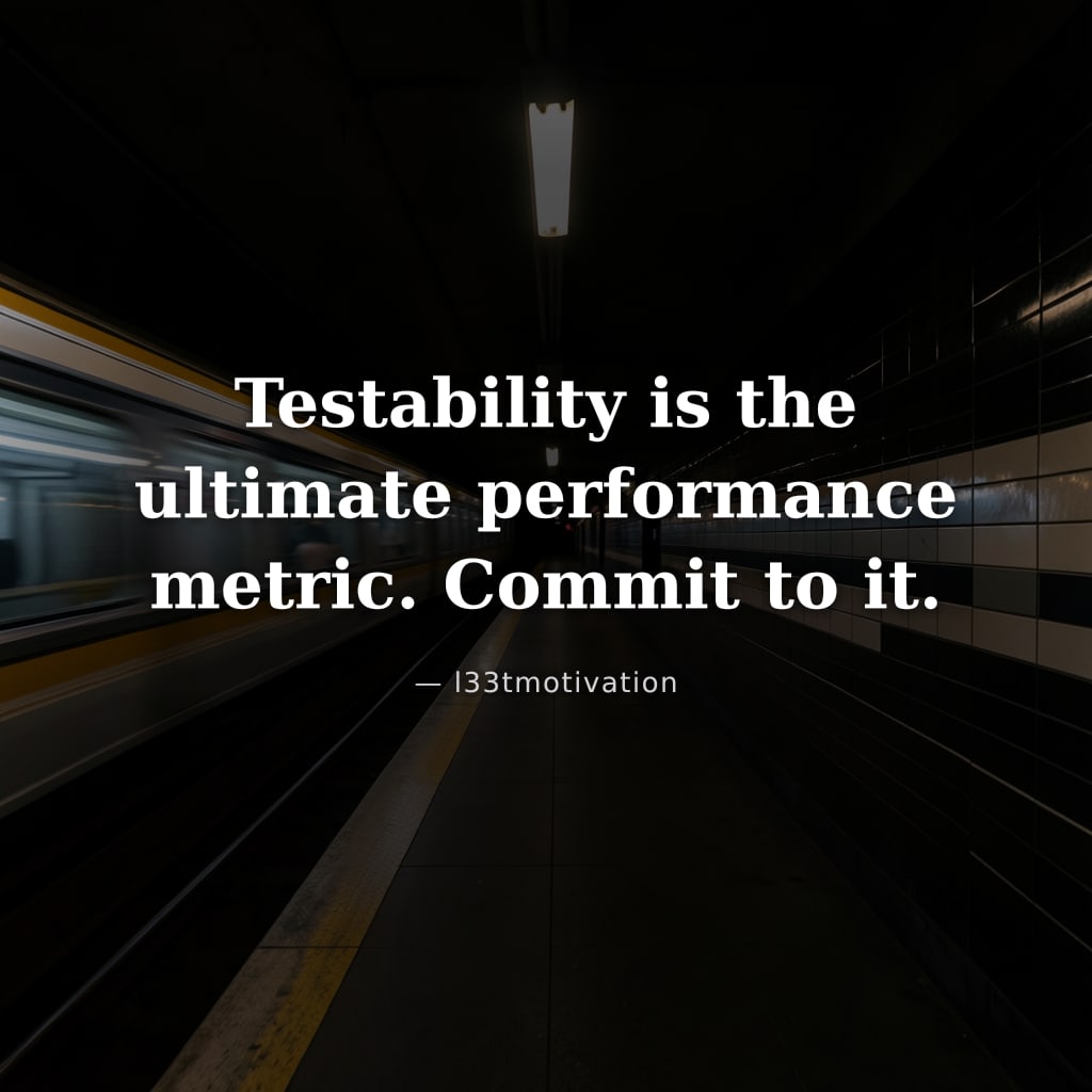 Testability is the ultimate performance metric. Commit to it.