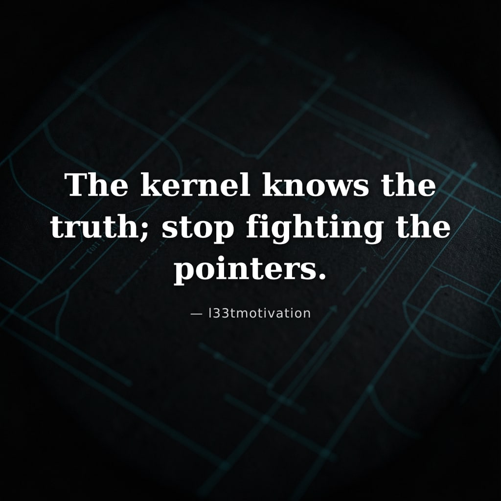 The kernel knows the truth; stop fighting the pointers.